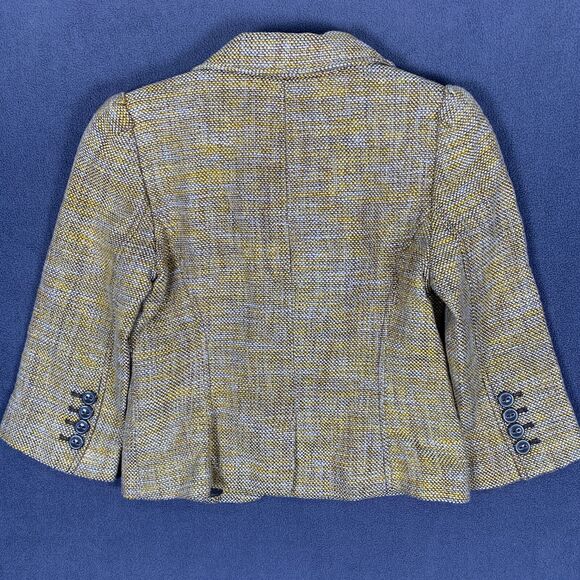 The Limited Blazer Small Tweed Yellow Brown Pockets Jacket Lined Careercore - Picture 2 of 8